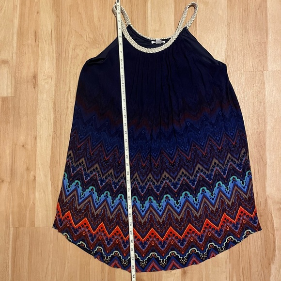 Pinky Halter Tank Navy Base with Gold Rope Straps & Chevron of Red Teal Purple - Picture 9 of 12